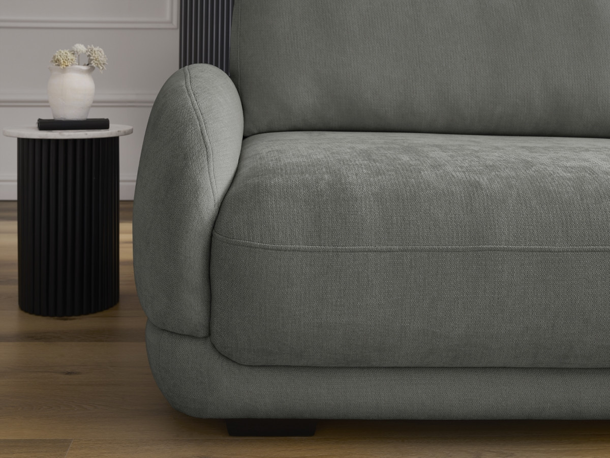 Bobochic Monica Schlafsofa 3-Sitzer mit Bettkasten Stoff Dunkelgrau