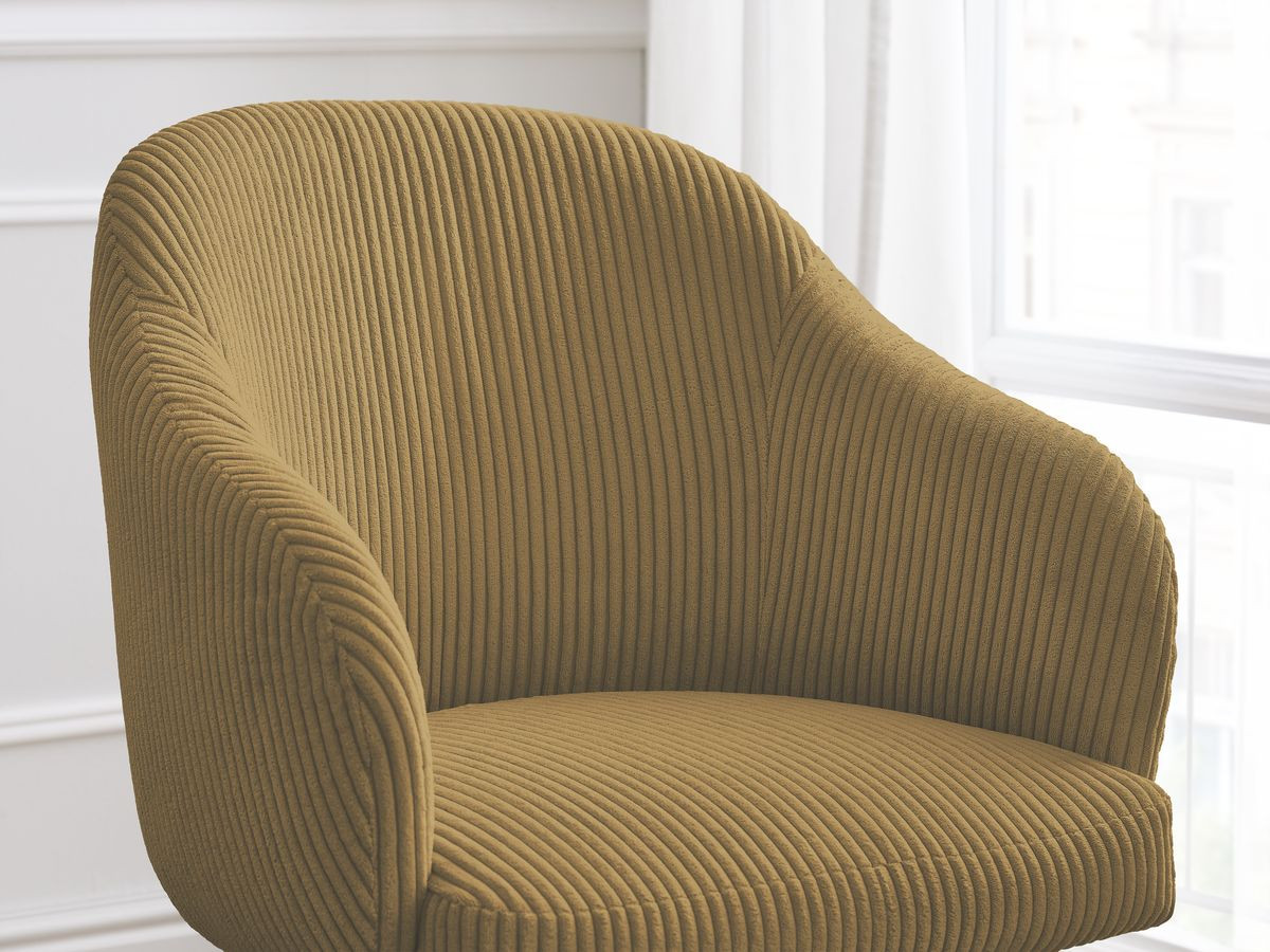 Bobochic Sophie Esszimmerstuhl 2er-Set mit Sternfuß Cordsamt Gelb