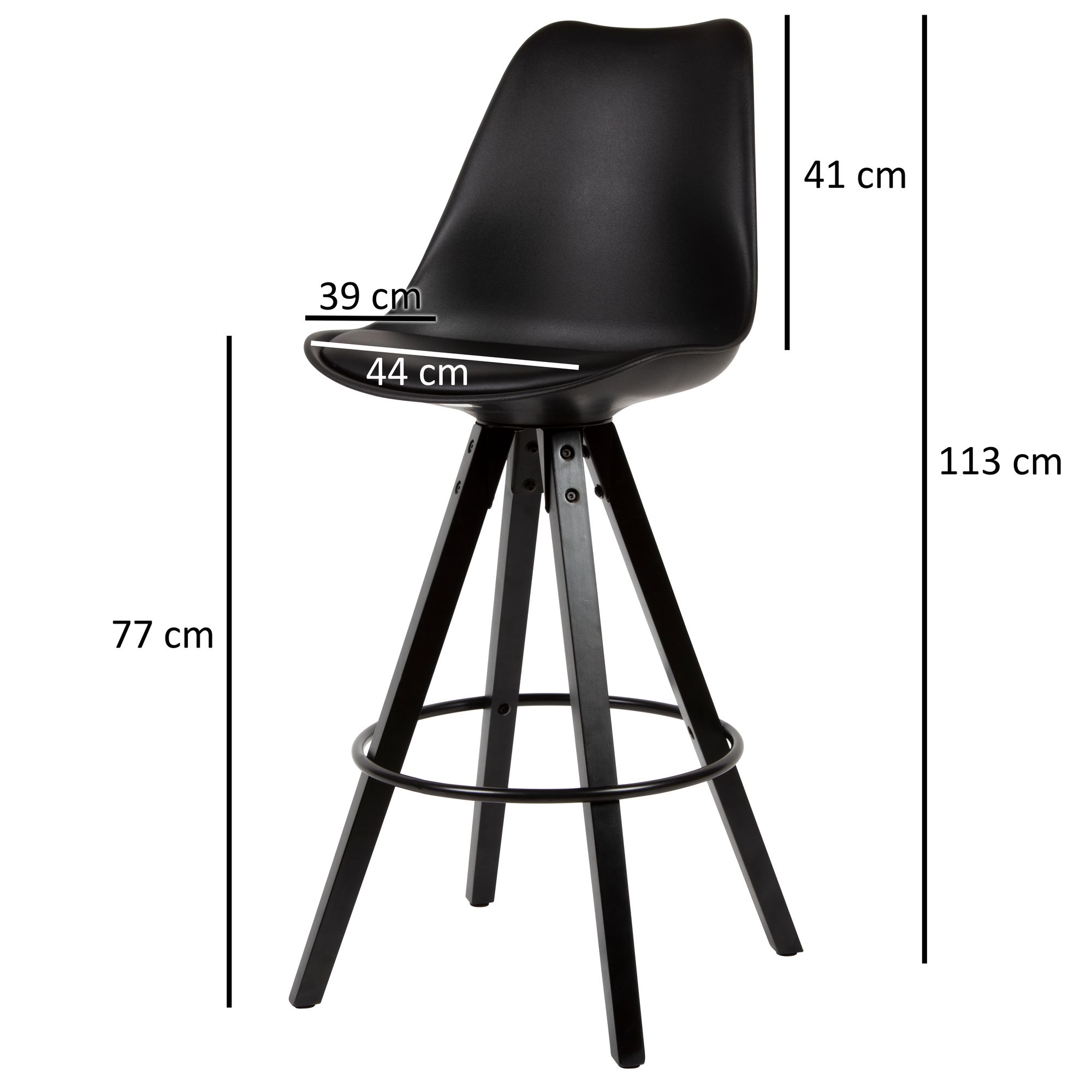 Barhocker Ulfborg Kunstleder Schwarz 49 × 53 × 113 cm