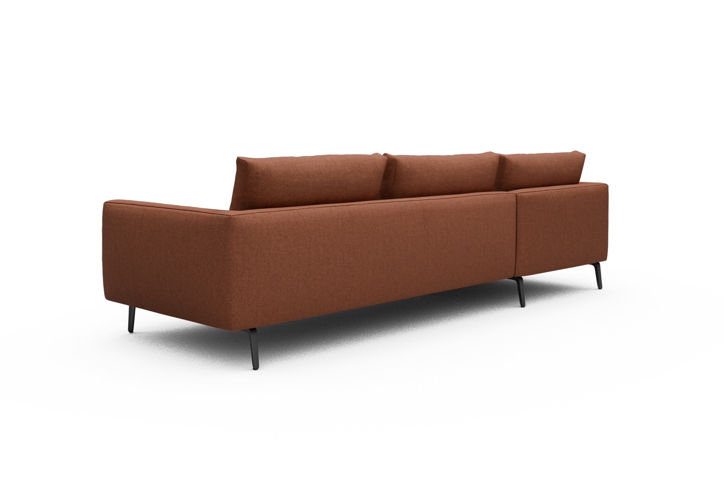Ecksofa Karl Chaiselongue links mit 2,5-Sitzer Weda-Rust