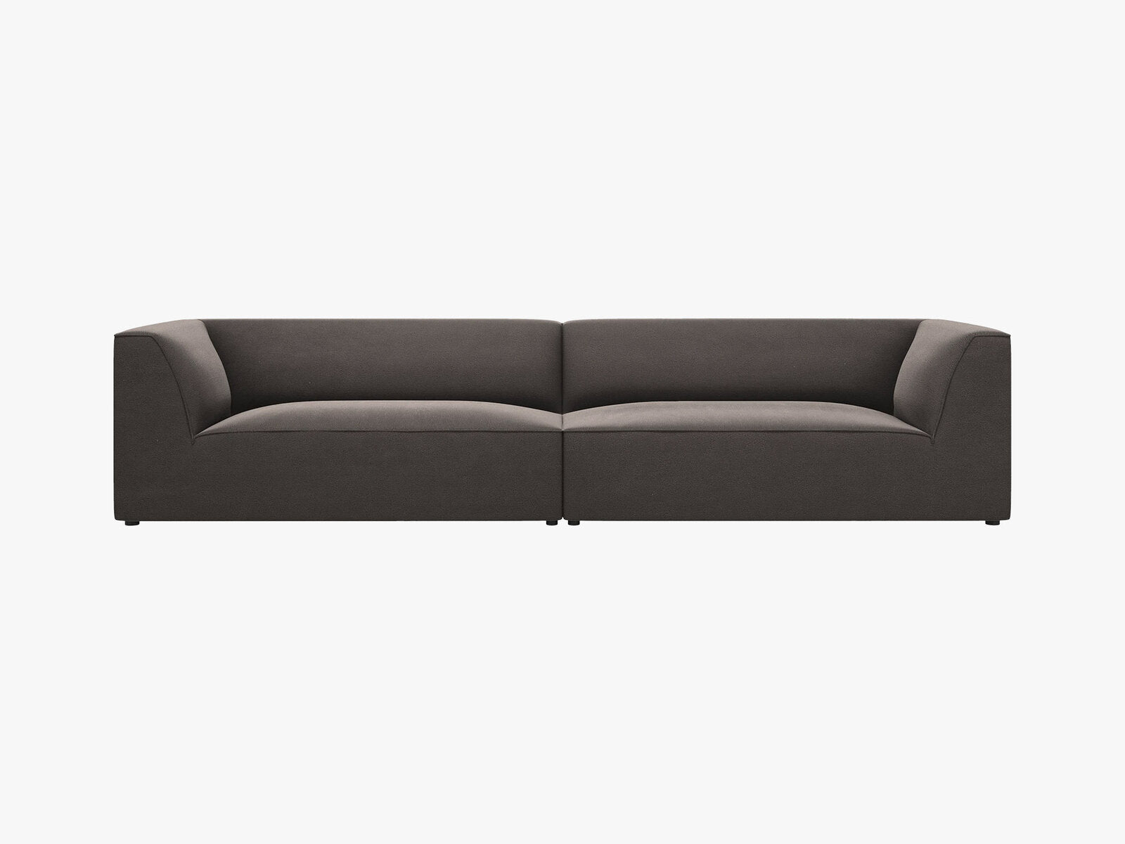 Micadoni Sofa Ruby 4-Sitzer Samt Salvador Dunkelgrau