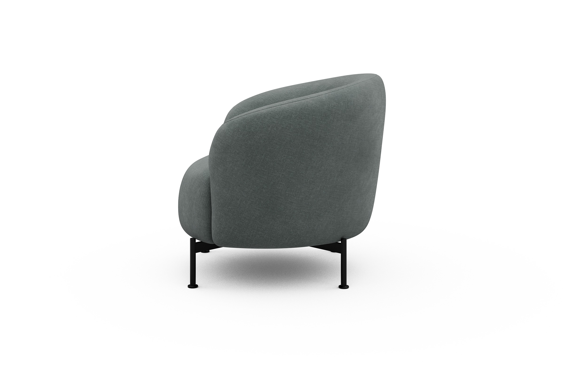 Sessel Ronda X-Metallgestell Schwarz Smooth-Silver-Grey