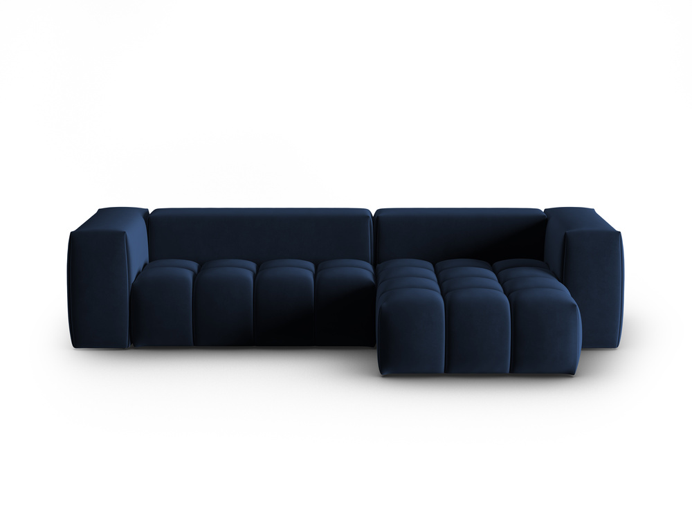 Cosmopolitan Design Ecksofa Verona 3-Sitzer Samt Casino Königsblau Rechts