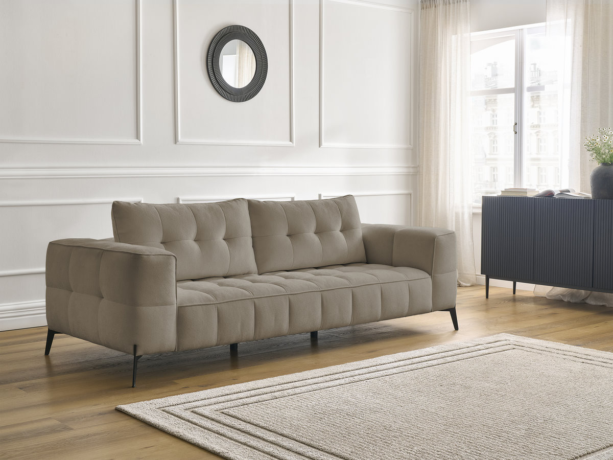 Bobochic Anis Sofa 3-Sitzer Strukturstoff Taupe