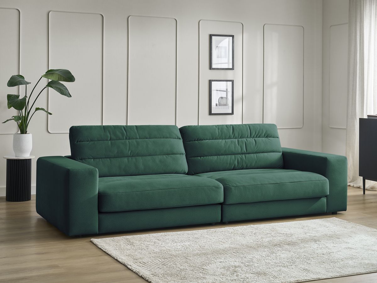 Bobochic Sierra Sofa 3-Sitzer Samt Dunkelgrün