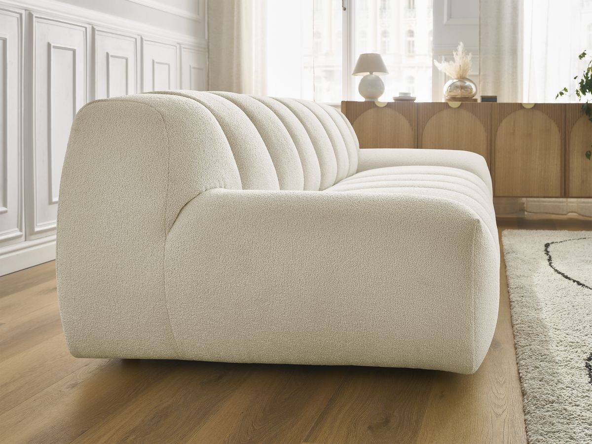 Bobochic Hayden Sofa 3-Sitzer Bouclé-Stoff Beige