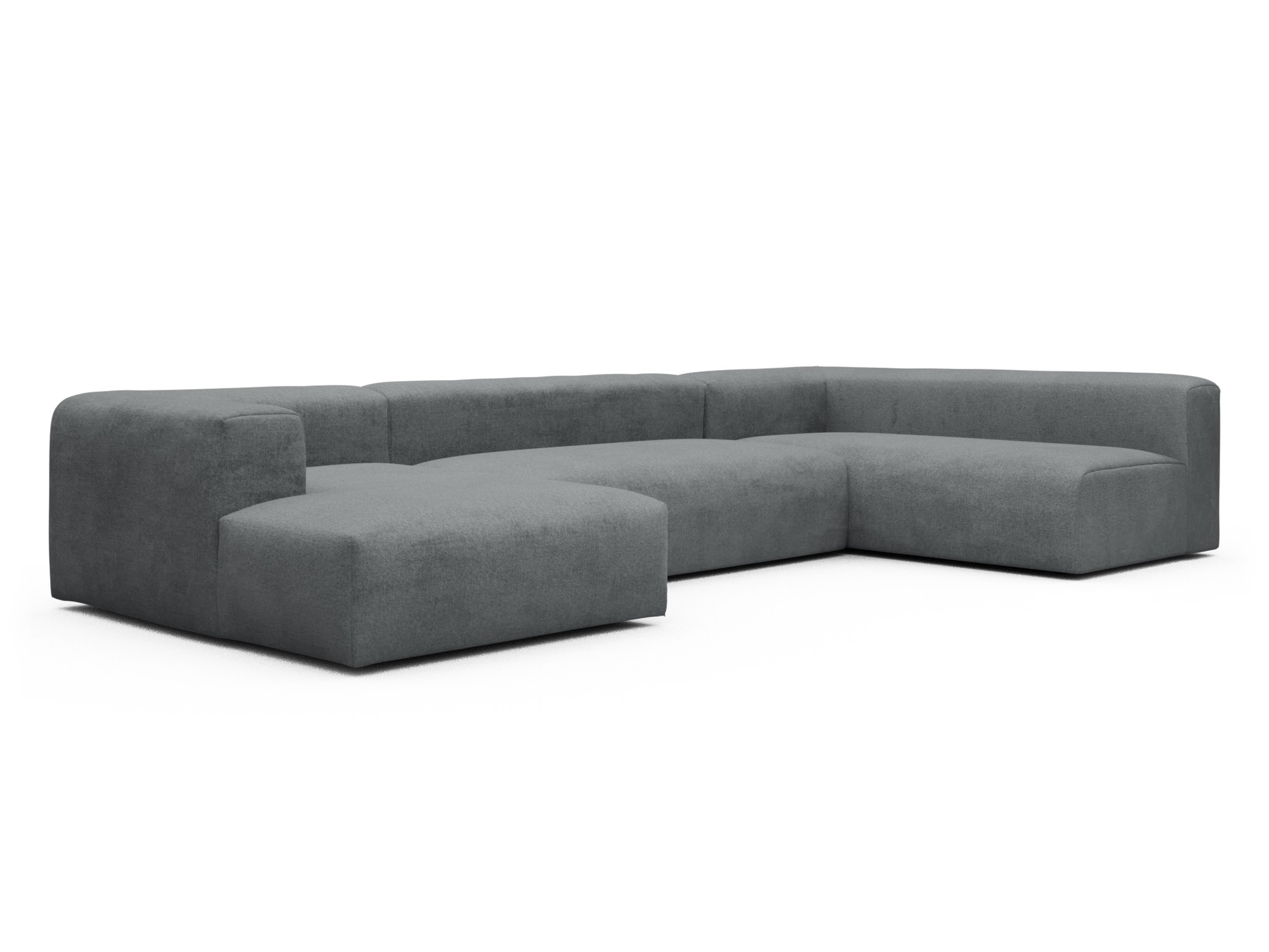 Skandi Home Wohnlandschaft Fred Chaiselongue links mit 2-Sitzer und lange Armlehne rechts Casone-Gravel-Grey moebelfaktor