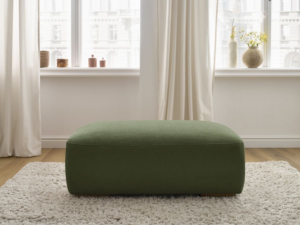 Bobochic Sidonie Pouf Melange-Stoff Grün