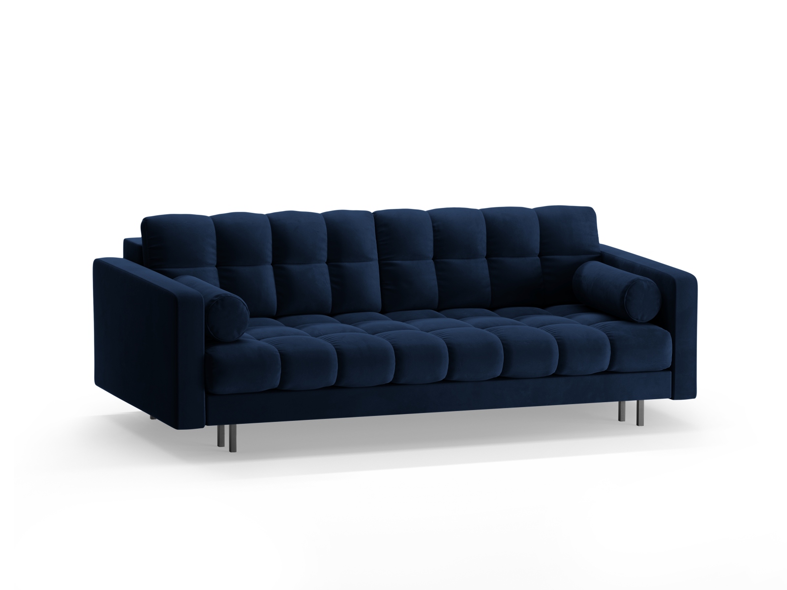 Cosmopolitan Design Schlafsofa Bali 3-Sitzer mit Bettkasten Samt Bluvel Königsblau