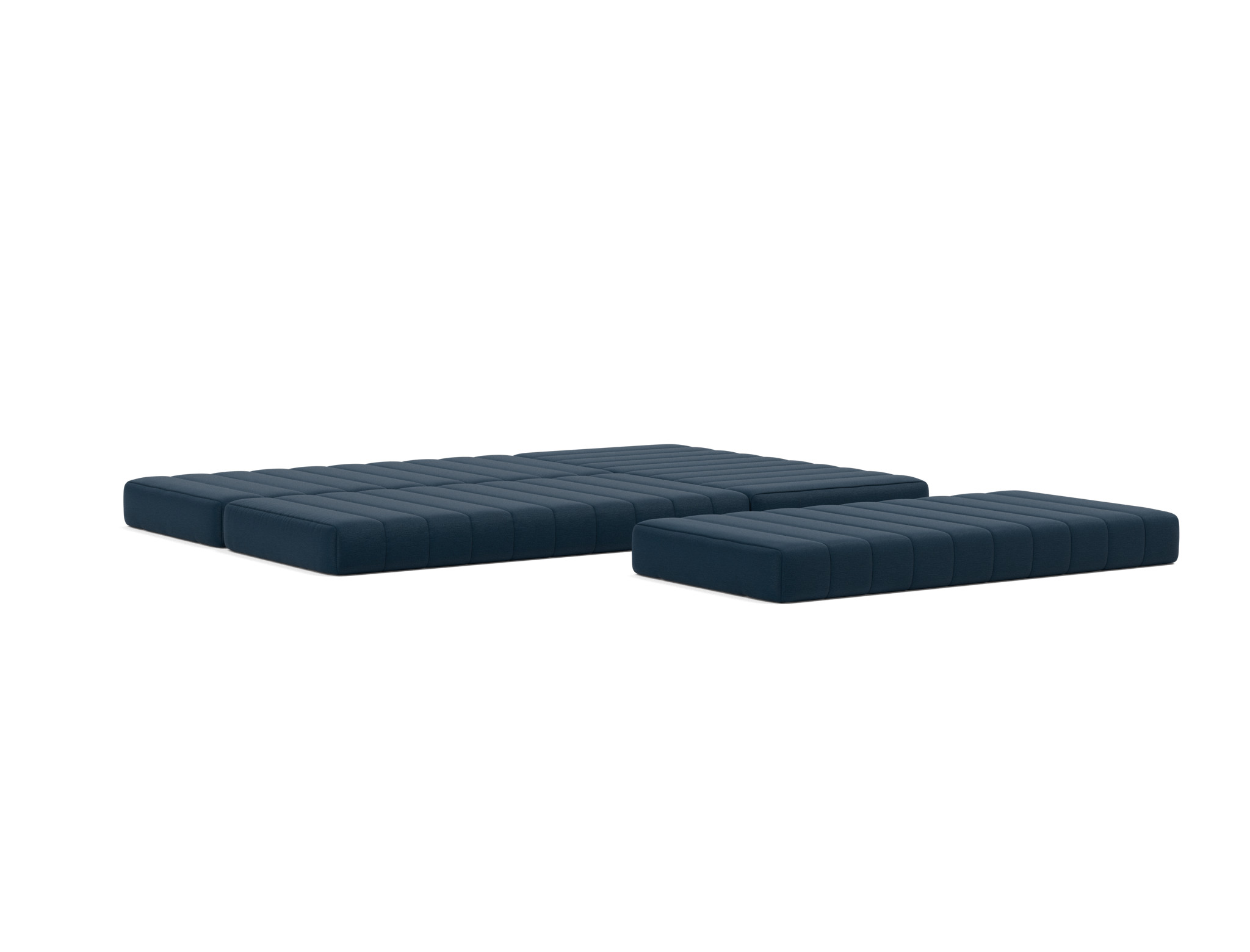 Eck-Schlafsofa CozyPad L-Form mit Armlehne Flachgewebe Mixed Dance 528-Blue