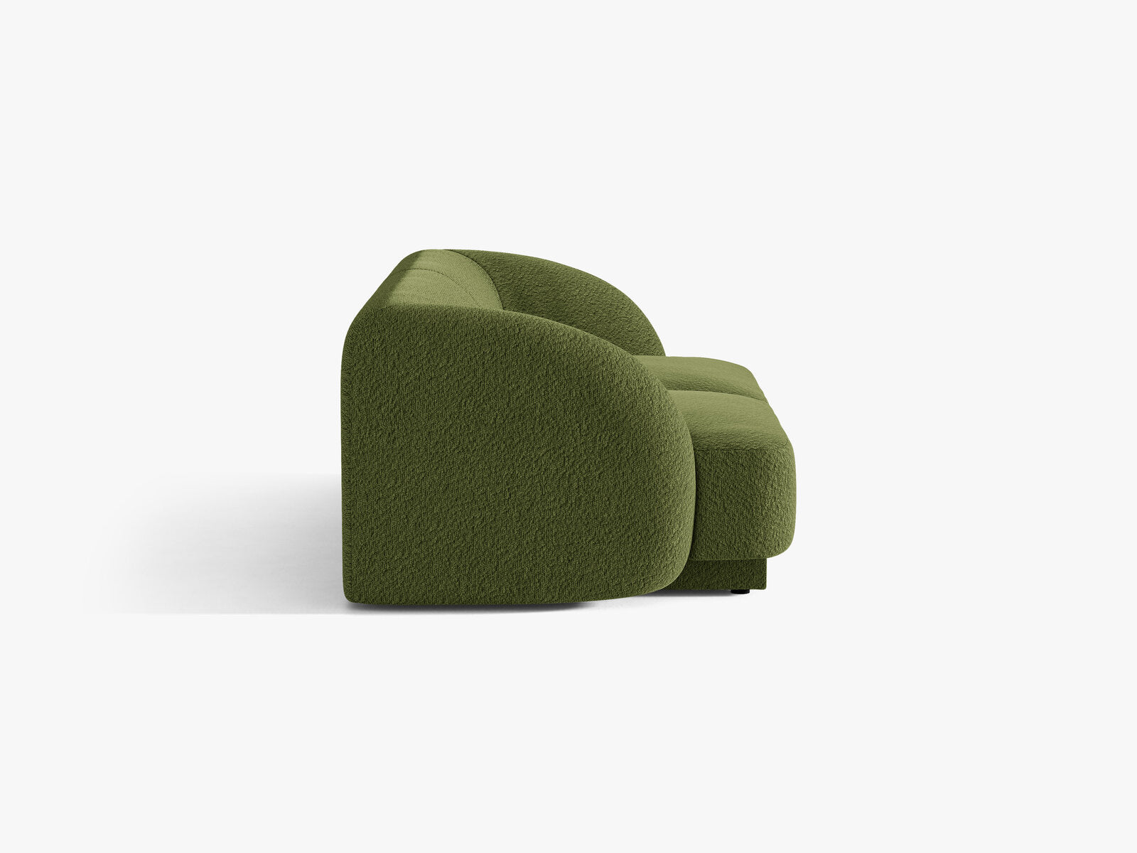 Micadoni Sofa Miley 2-Sitzer Boucle Baloo Dunkel-Olivgrün