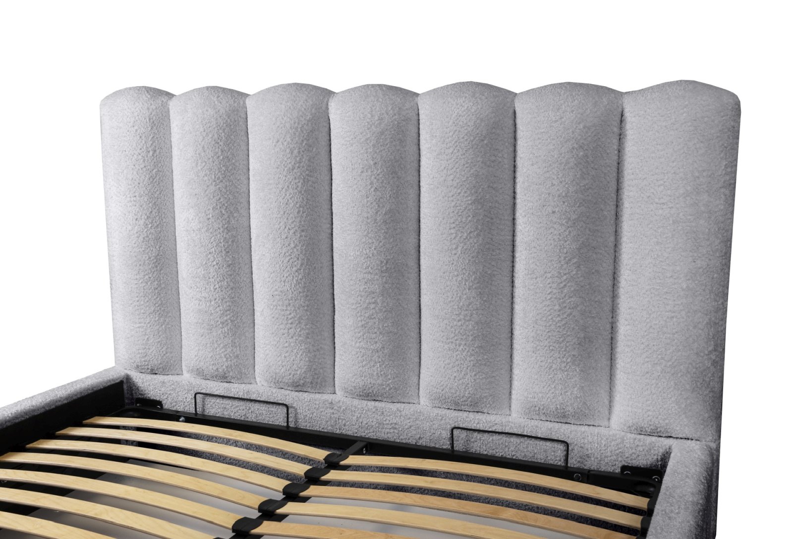 Polsterbett Laro Boucle 140x200 mit Holzrahmen Euphoria 17 Dove