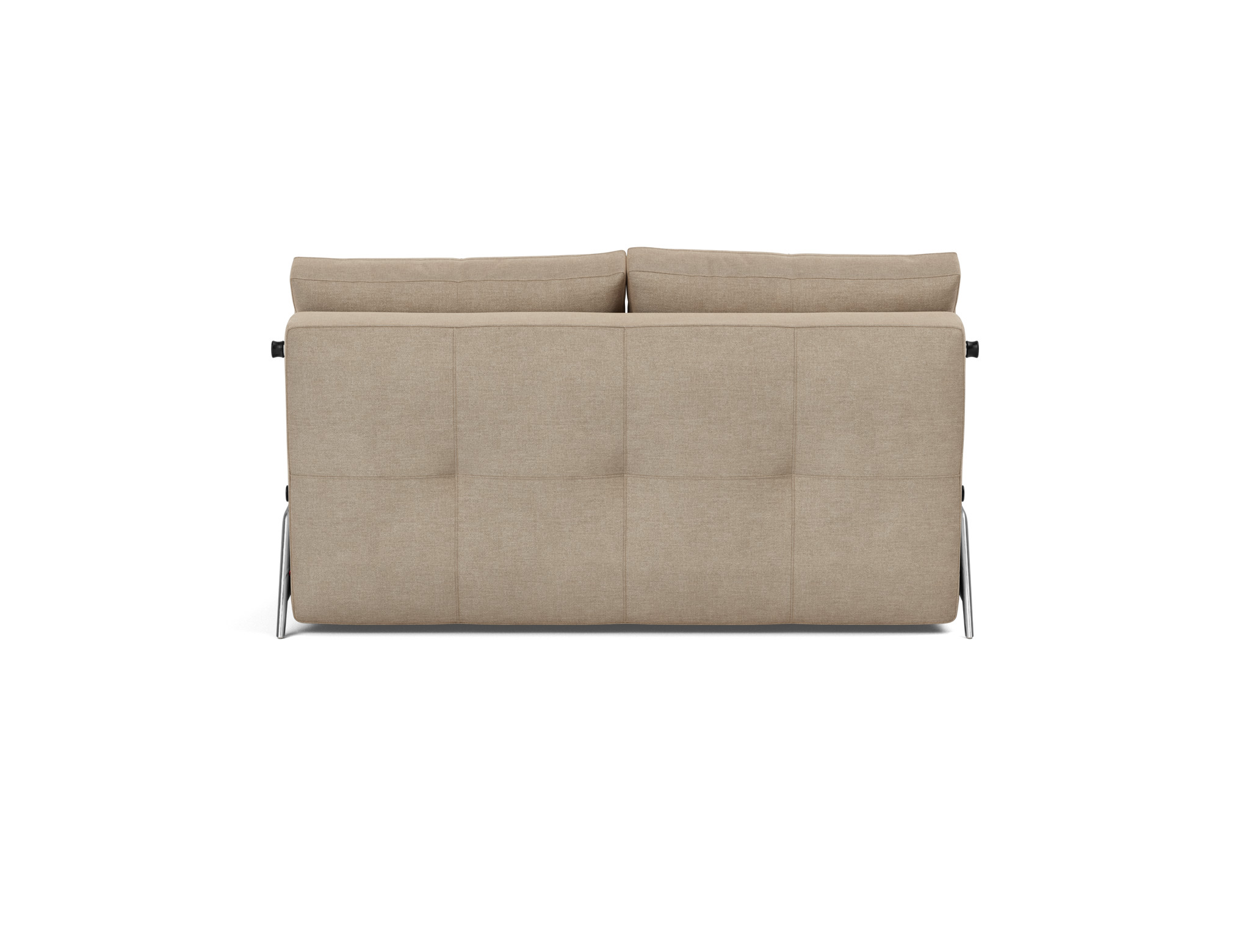 Schlafsofa Cubed 140 Flachgewebe Phobos 587-Mocha Beine Aluminium