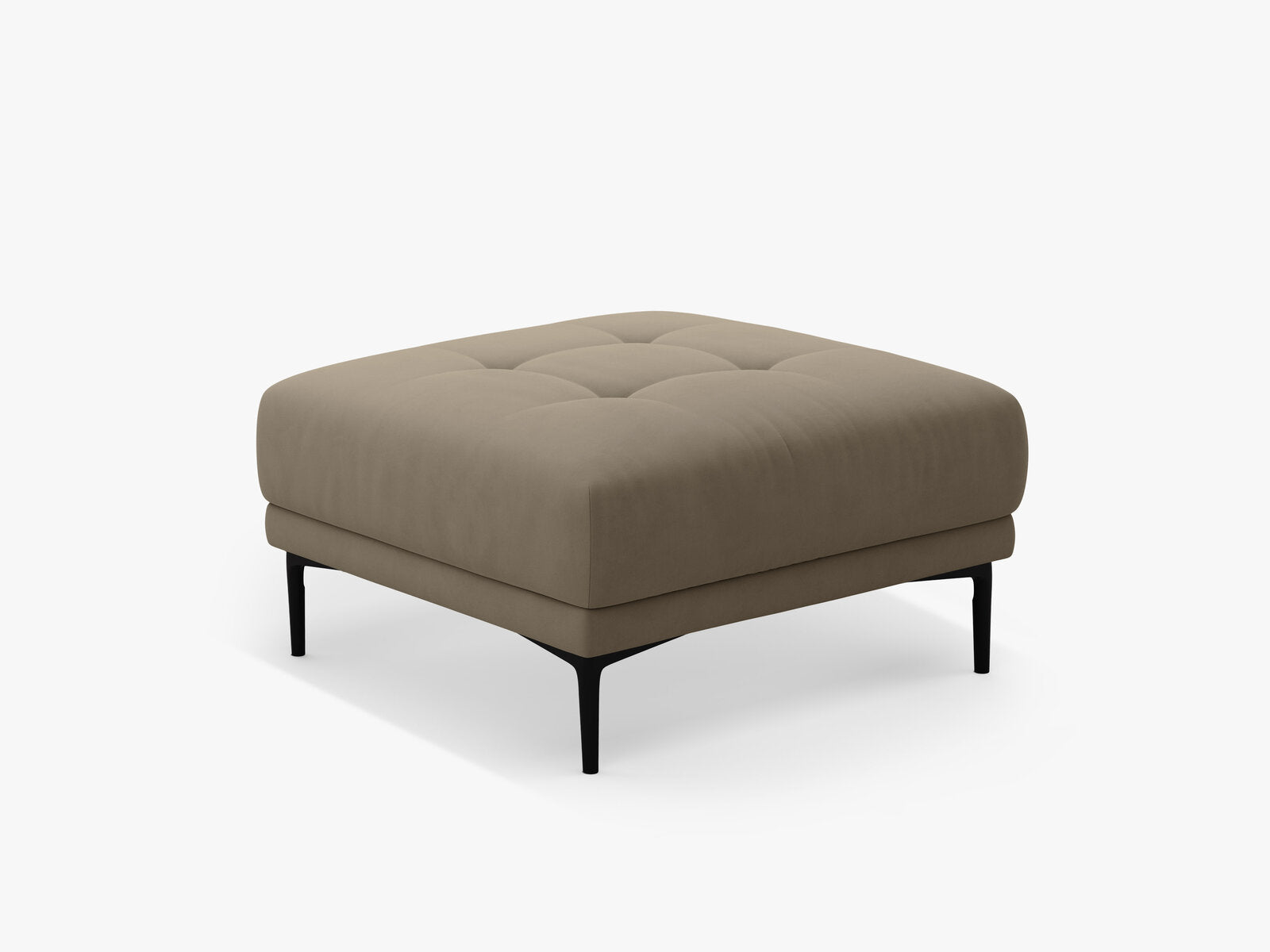 Micadoni Hocker Bemy 1-Sitzer Samt Grau Braun