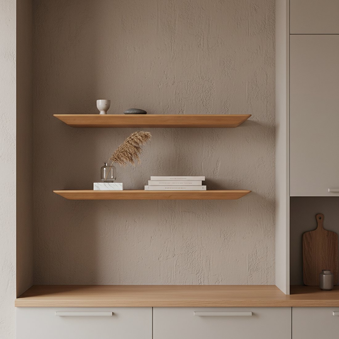 Raw Materials Craftsman Teakholz-Wandregal 60cm