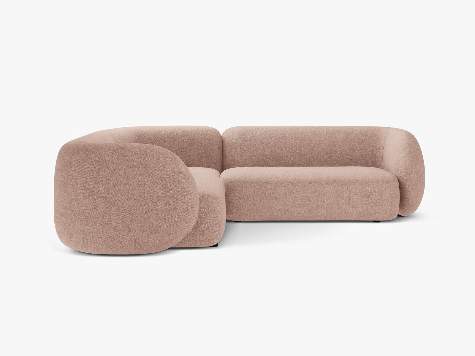 Micadoni Ecksofa Kate 5-Sitzer Boucle Puderrosa