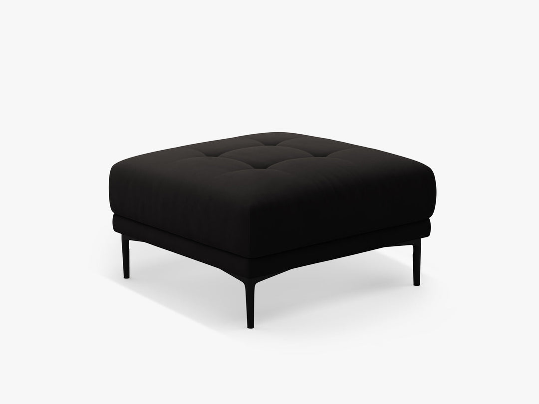 Micadoni Hocker Bemy 1-Sitzer Samt Schwarz