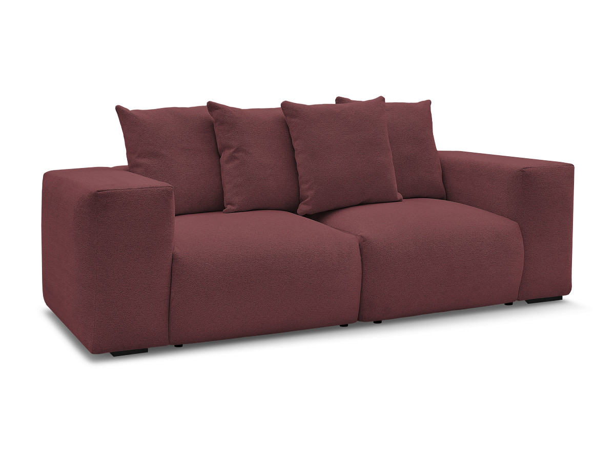 Bobochic Voltaire Sofa 3-Sitzer 248 × 100 cm Melange-Stoff Rot