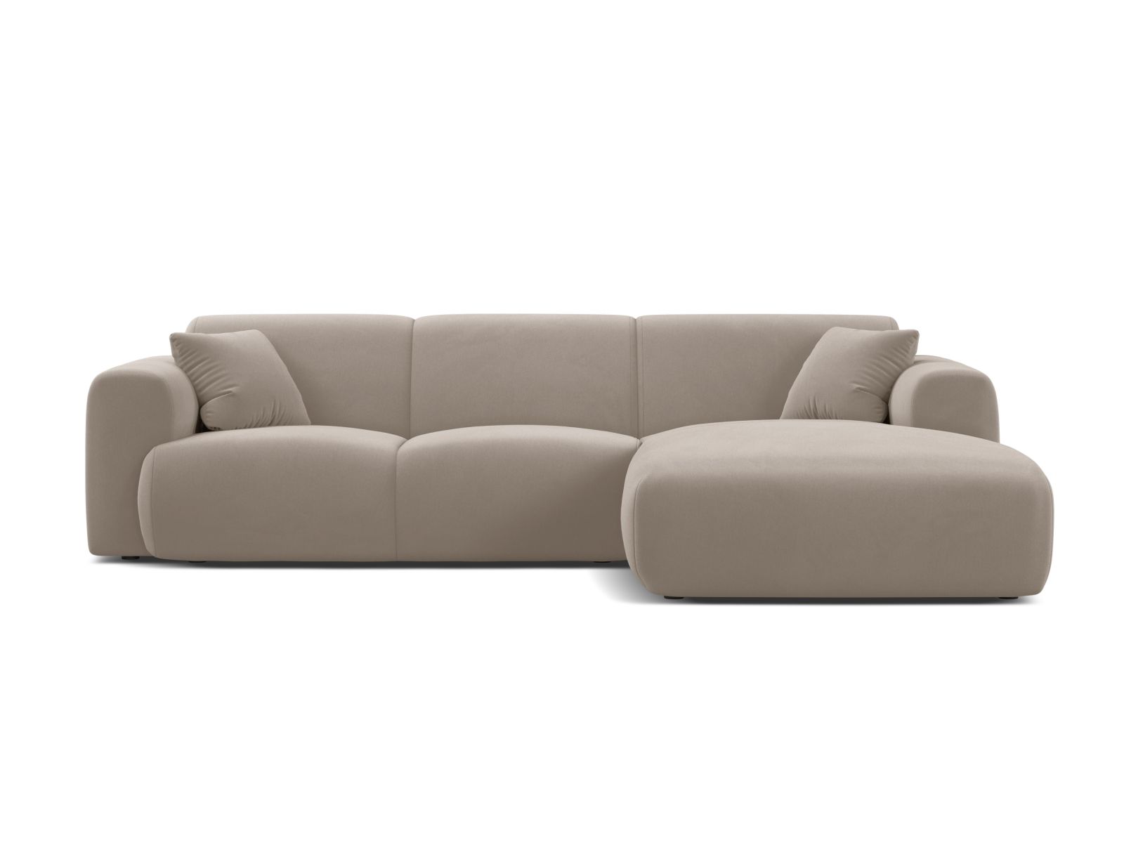 Micadoni Ecksofa Molino 4-Sitzer Rechts Samt Casino Helles Beige