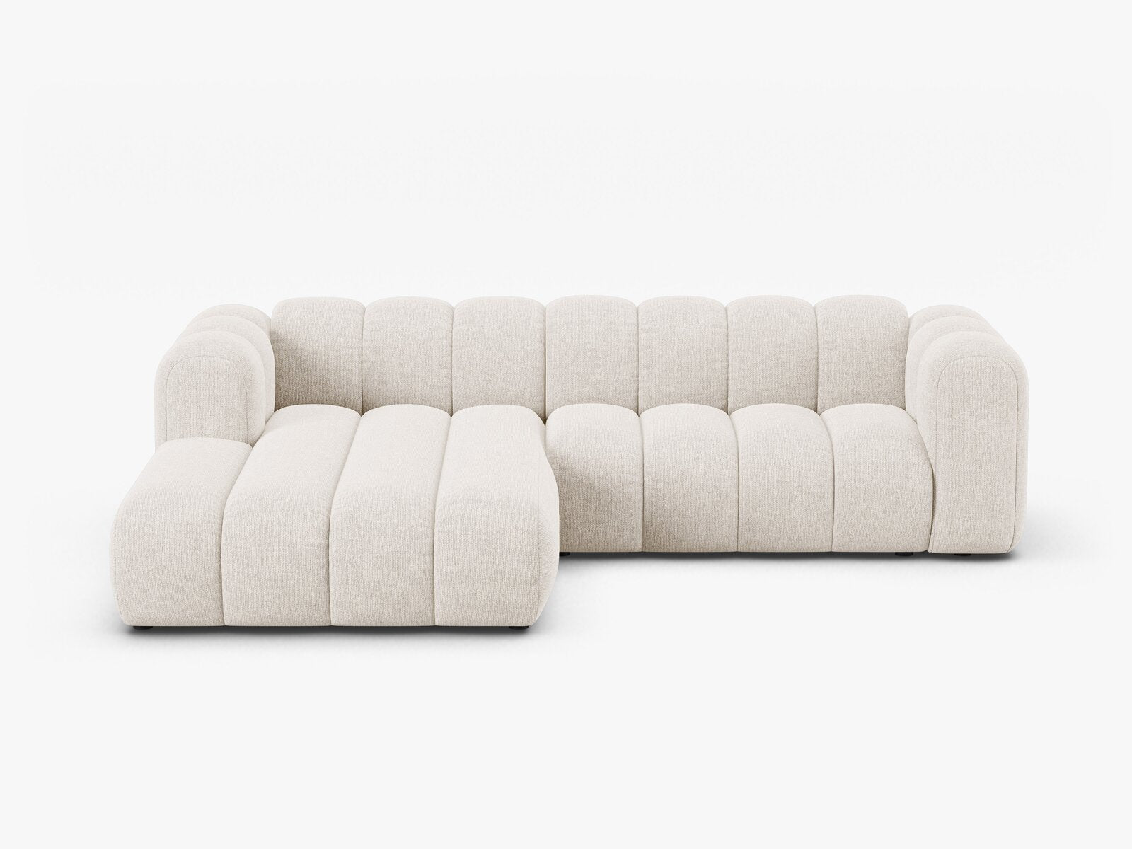 Micadoni Modulares Ecksofa Lupine 4-Sitzer mittelgroß Links Chenille Eden Helles Beige