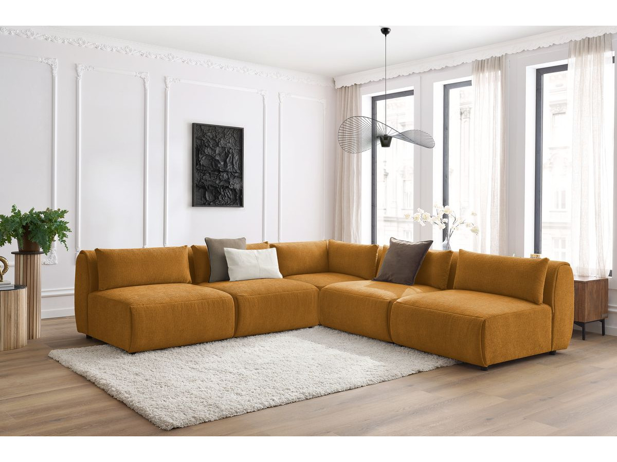 Bobochic Jeanne Ecksofa 299 × 299 cm Strukturstoff Gelb
