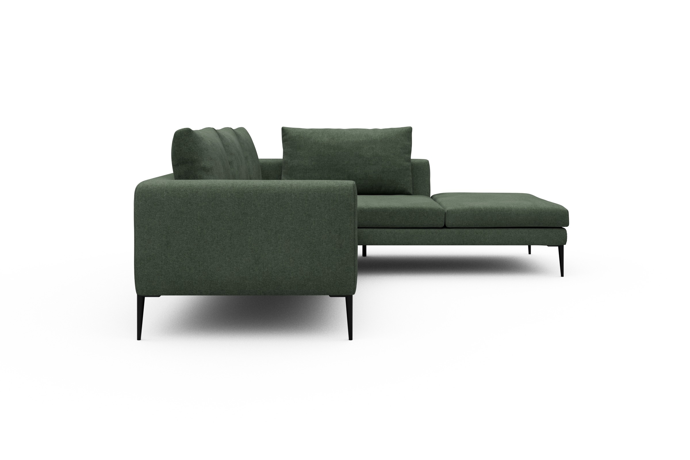Ecksofa Paul Relax-Ecke rechts mit 2-Sitzer Casone-Forest-Green