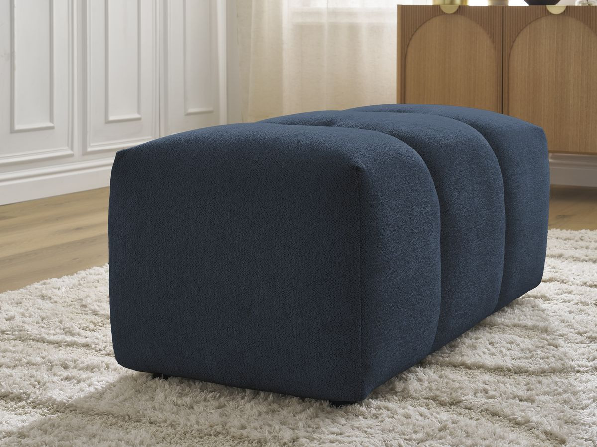 Bobochic Roxelane Pouf Melange-Stoff Dunkelblau