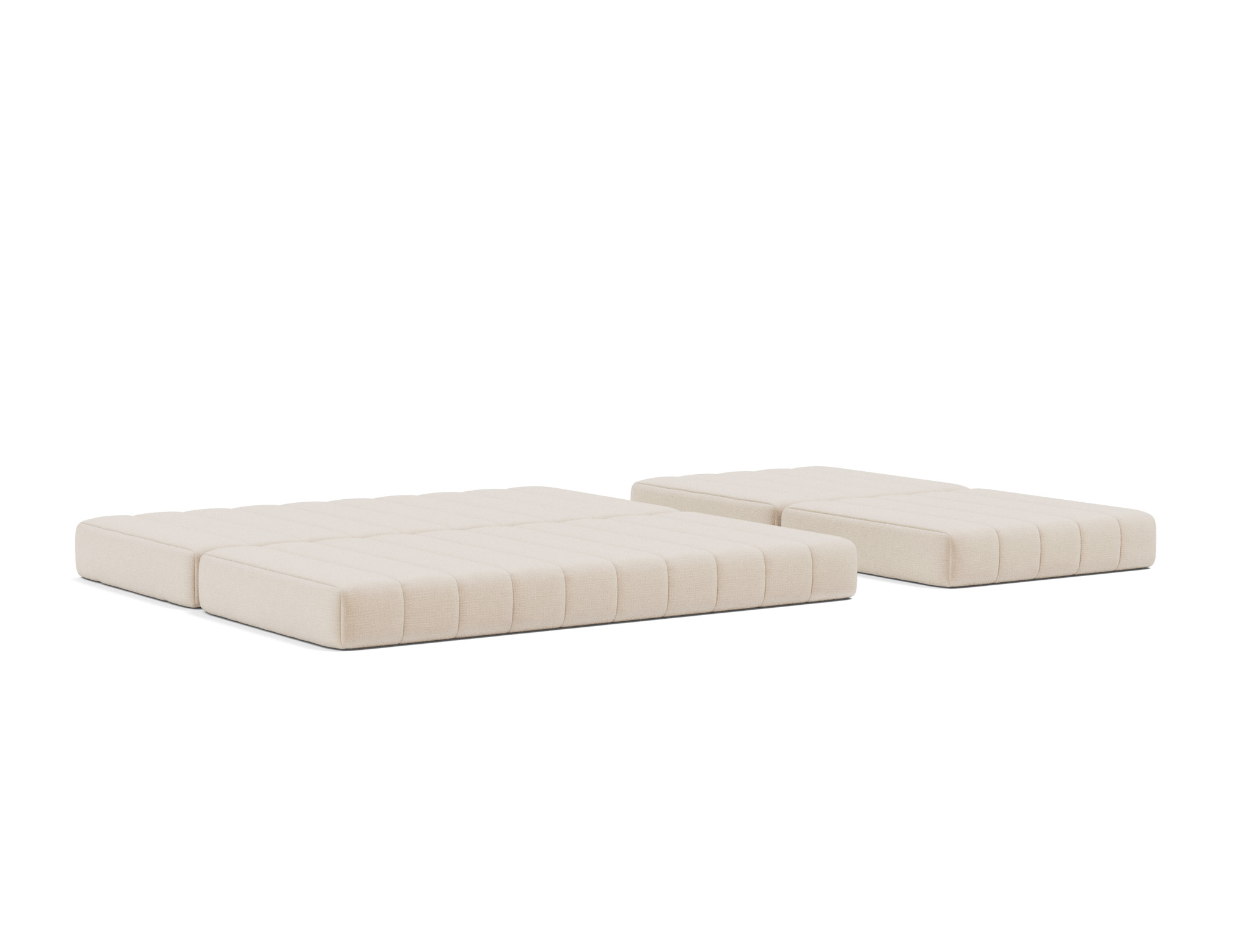 Schlafsofa CozyPad Grand mit Armlehnen Chenille Esina 410-Almond-Beige