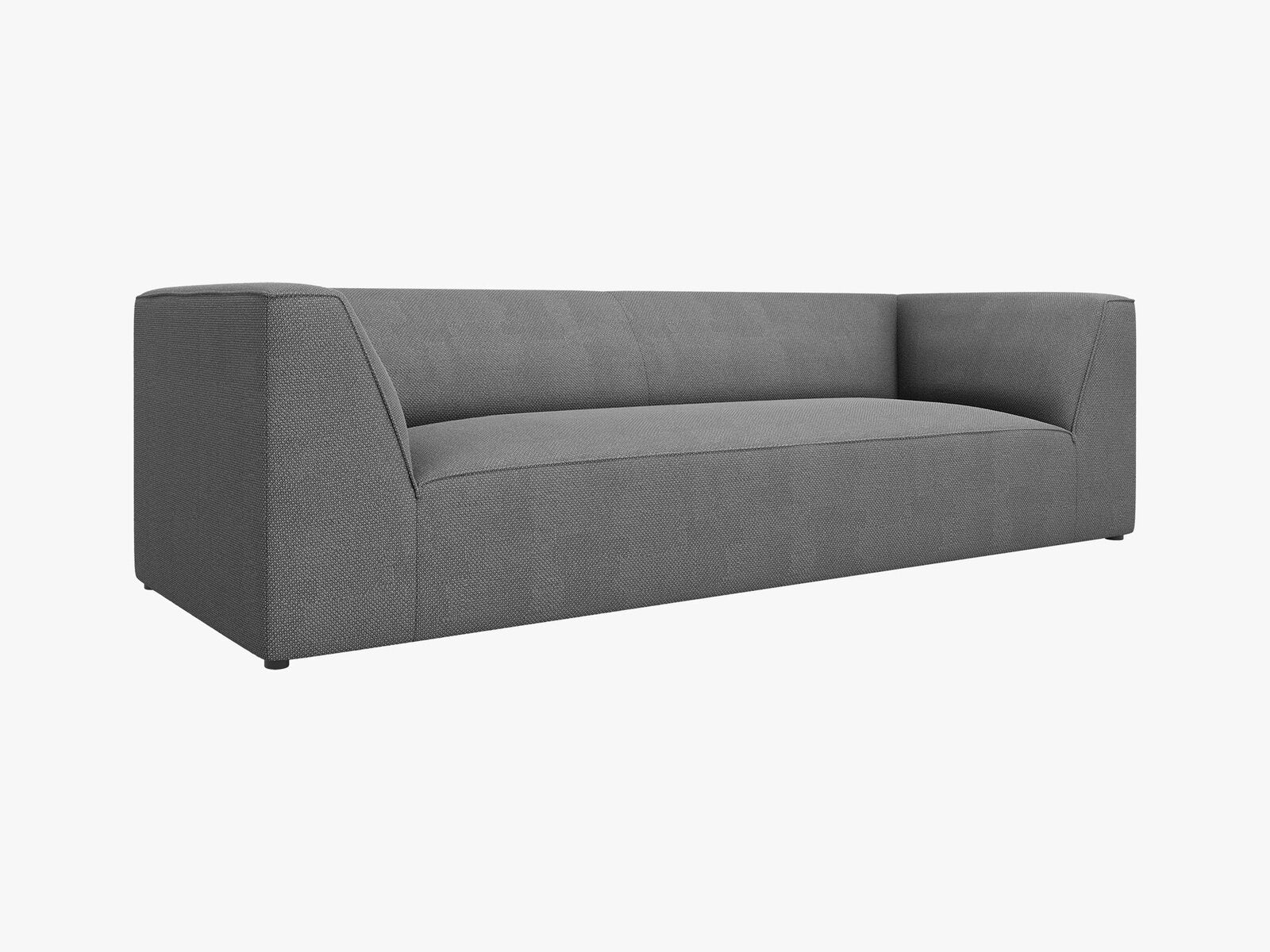 Micadoni Sofa Ruby 3-Sitzer Strukturierter Stoff Ottawa Grau