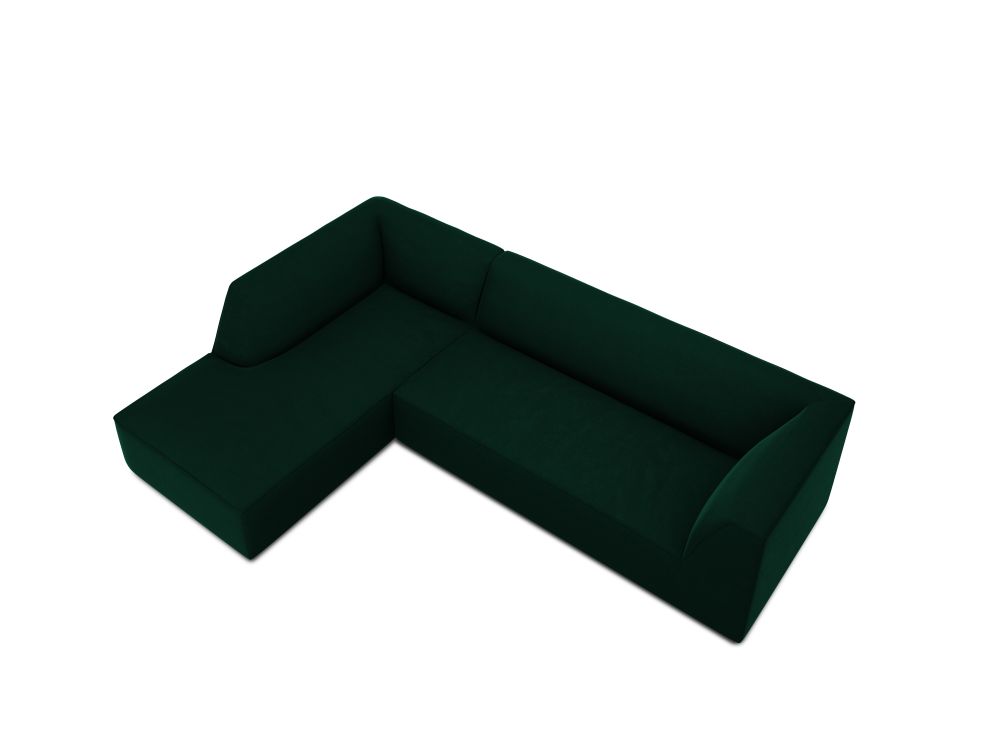 Cosmopolitan Design Ecksofa Siena 4-Sitzer Samt Salvador Flaschengrün Links