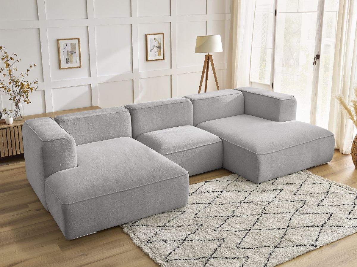 Bobochic Zephyr Wohnlandschaft Strukturstoff Hellgrau