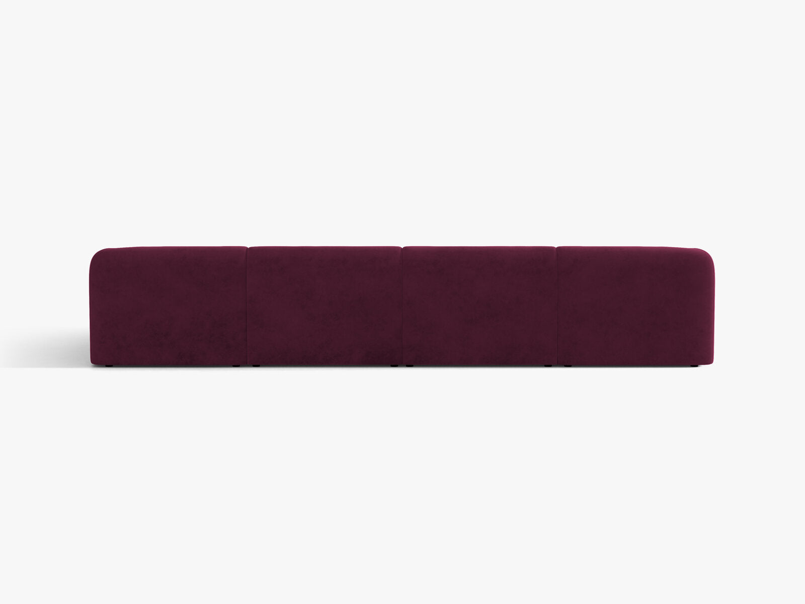 Micadoni Panorama-Sofa Miley 5-Sitzer Samt Venus Burgunder