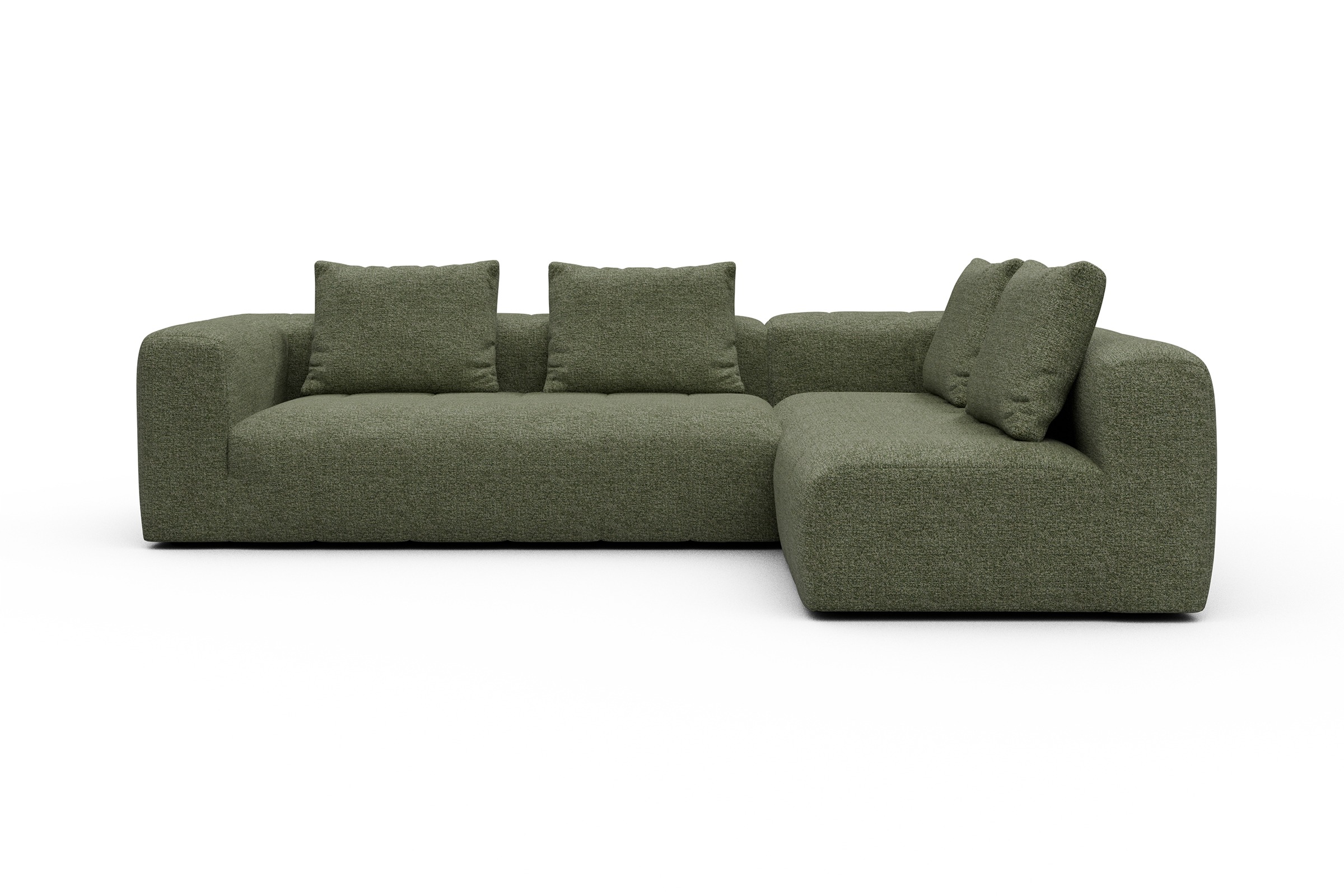 Ecksofa Hugo 2x 2,5-Sitzer Armlehne links Carreno-Vivid-Green