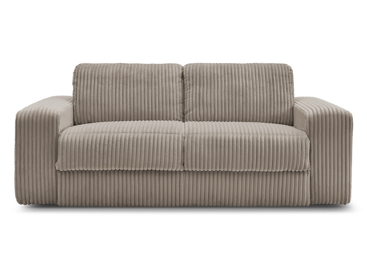 Bobochic Ibiza Schlafsofa 3-Sitzer Cordsamt Taupe, Liegefläche 140 × 196 cm