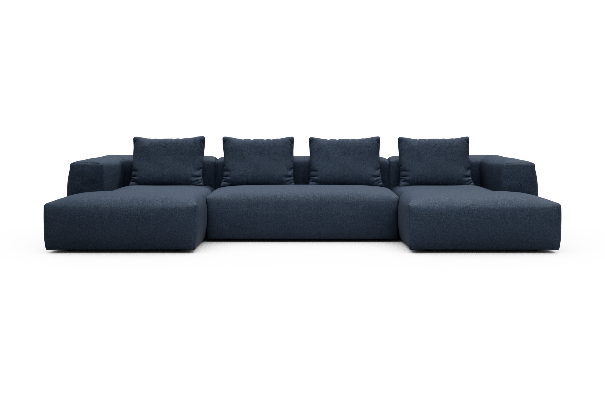 Skandi Home Wohnlandschaft Fred mit 2-Sitzer und Chaiselongue beidseitig Sama-Deep-Blue moebelfaktor