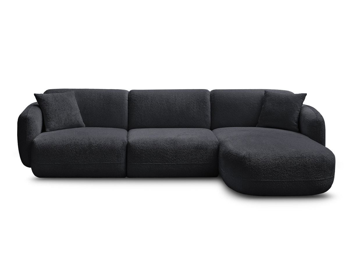 Bobochic Anda Ecksofa 292 × 163 cm Chenille Schwarz Ecke rechts