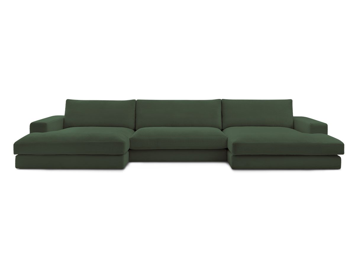 Bobochic Leonard Wohnlandschaft 404 × 159 cm Cordsamt Dunkelgrün