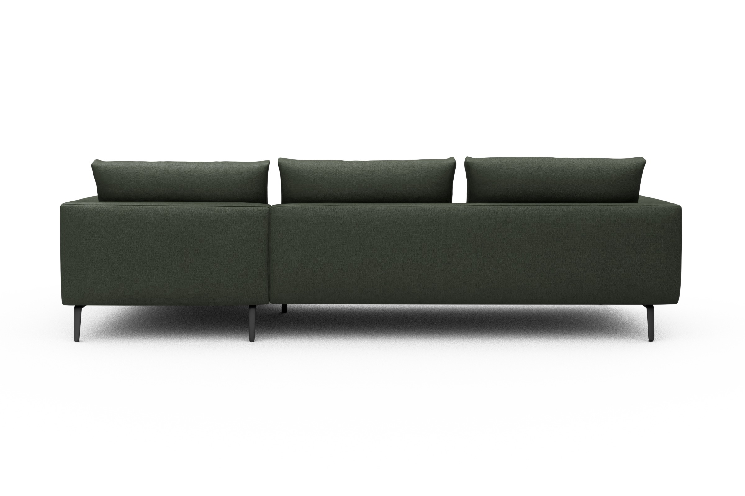 Ecksofa Karl Chaiselongue rechts mit 2,5-Sitzer Denari-Forest-Green
