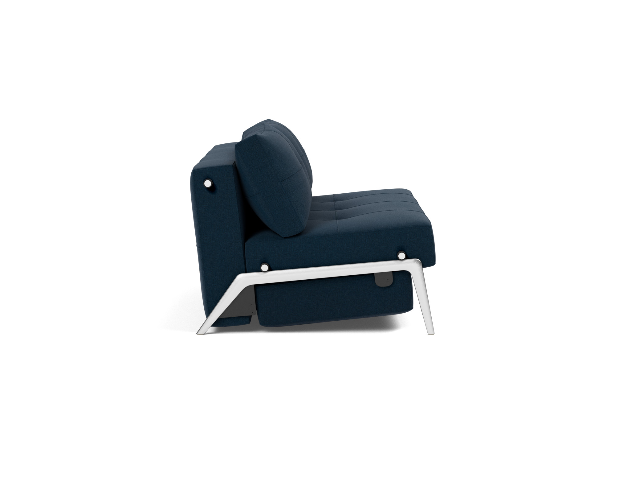 Schlafsofa Cubed 140 Flachgewebe Mixed Dance 528-Blue Beine Aluminium
