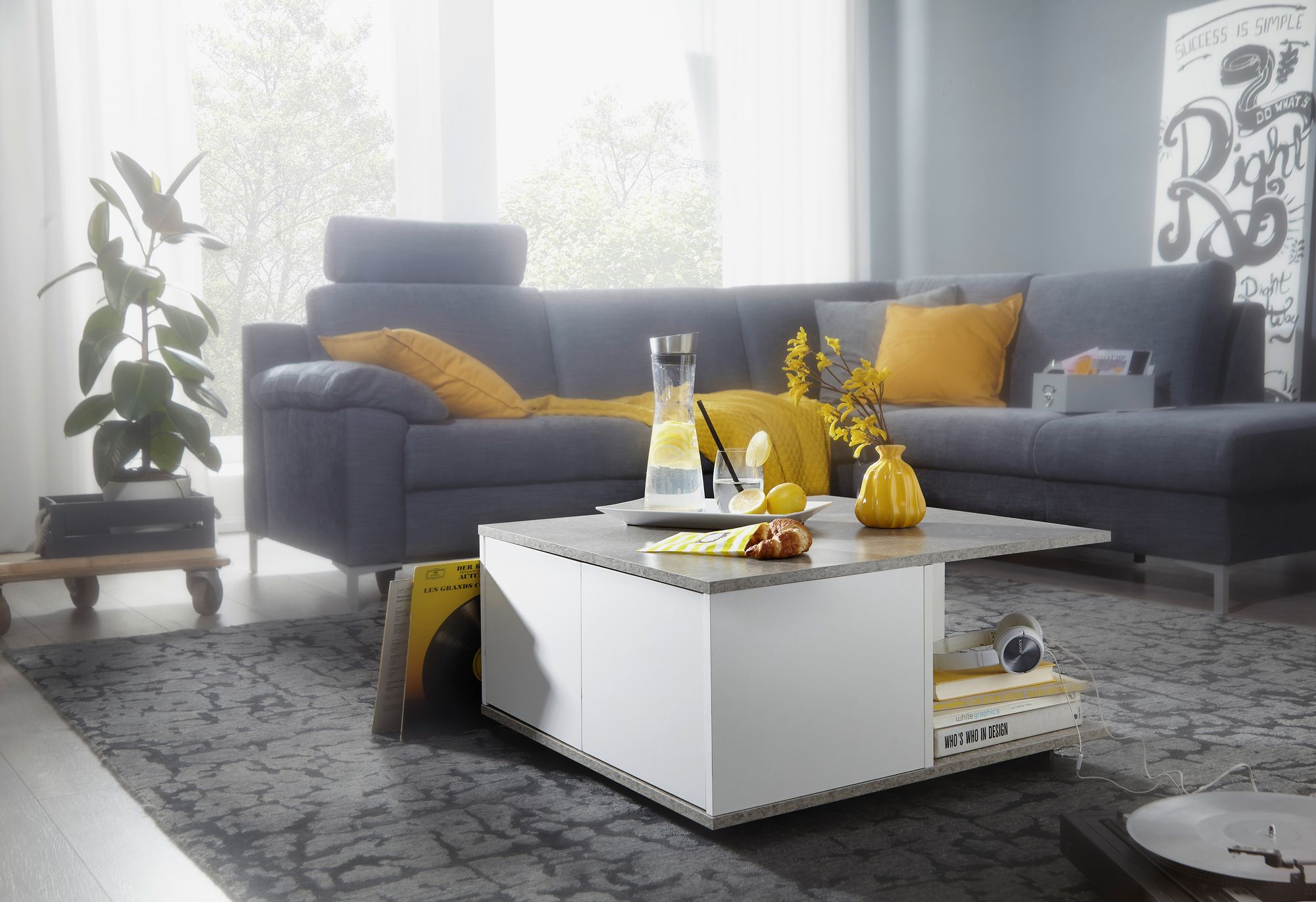 Couchtisch Spentrup Weiß 70 × 70 × 36,5 cm