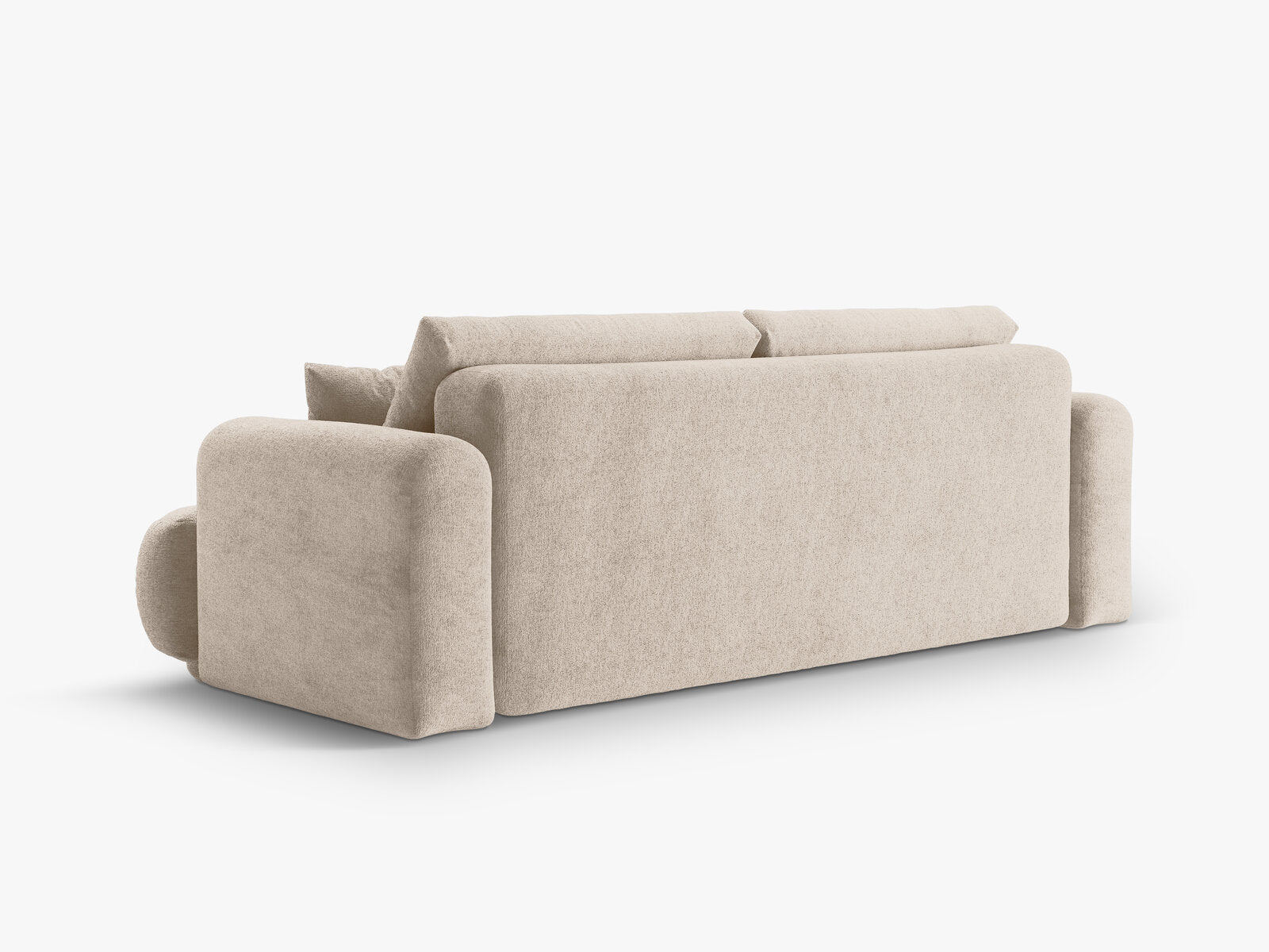 Micadoni Ella Schlafsofa 3-Sitzer mit Bettkasten Strukturierter Stoff Sorella Sand
