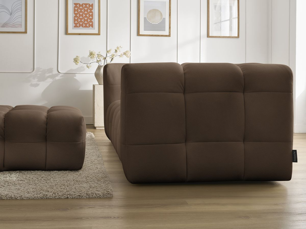 Bobochic Cloud Sofa 4-Sitzer mit Pouf Mesh-Stoff Braun