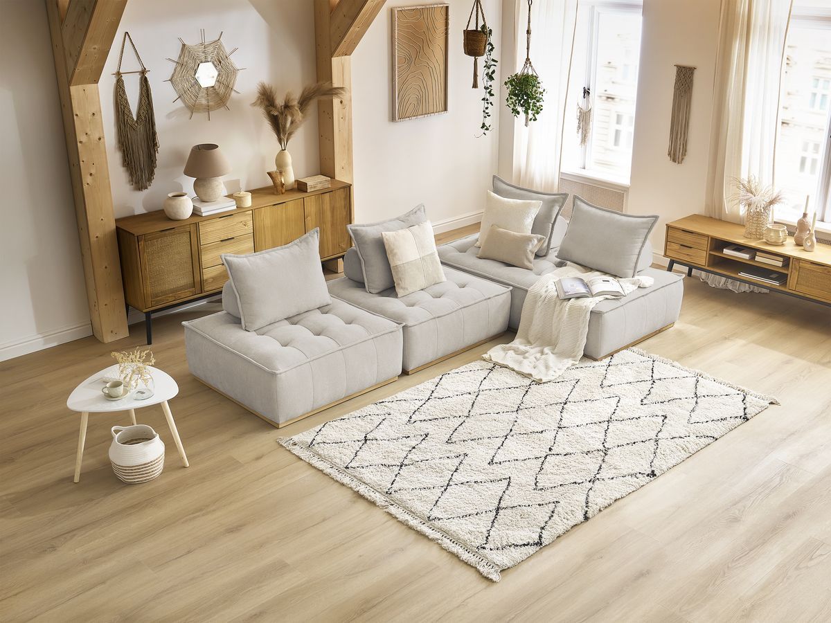 Bobochic Elisa Ecksofa Strukturstoff Beige