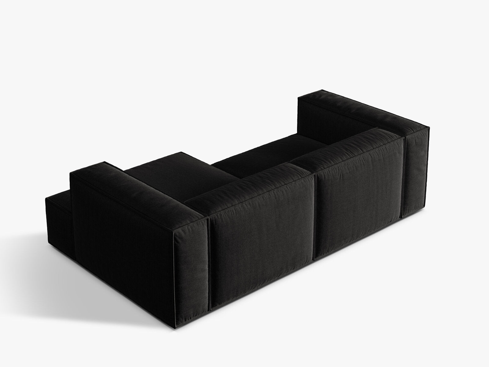 Micadoni Ecksofa Nuria 3-Sitzer Rechts Strukturierter Stoff Schwarz