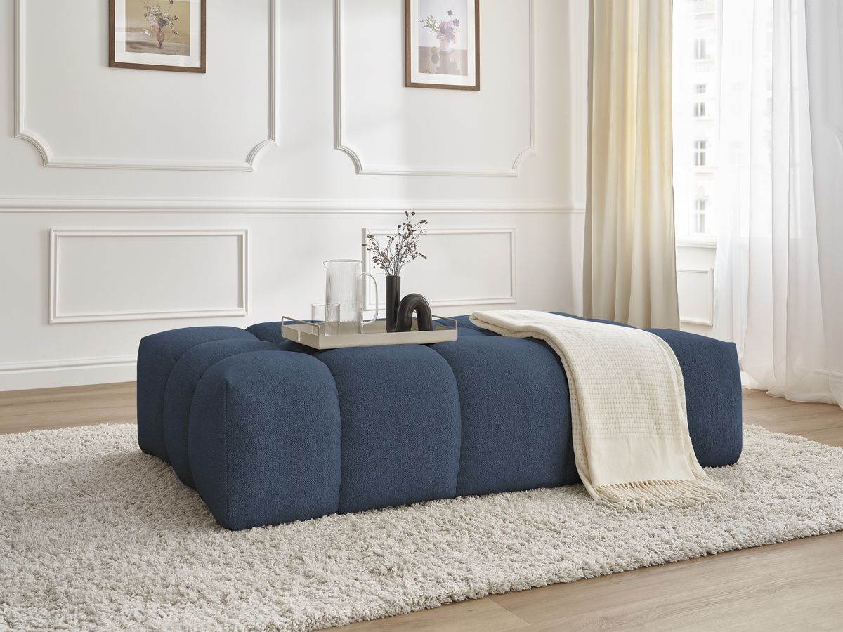 Bobochic Everest Pouf 166 × 100 cm Melange-Stoff Dunkelblau
