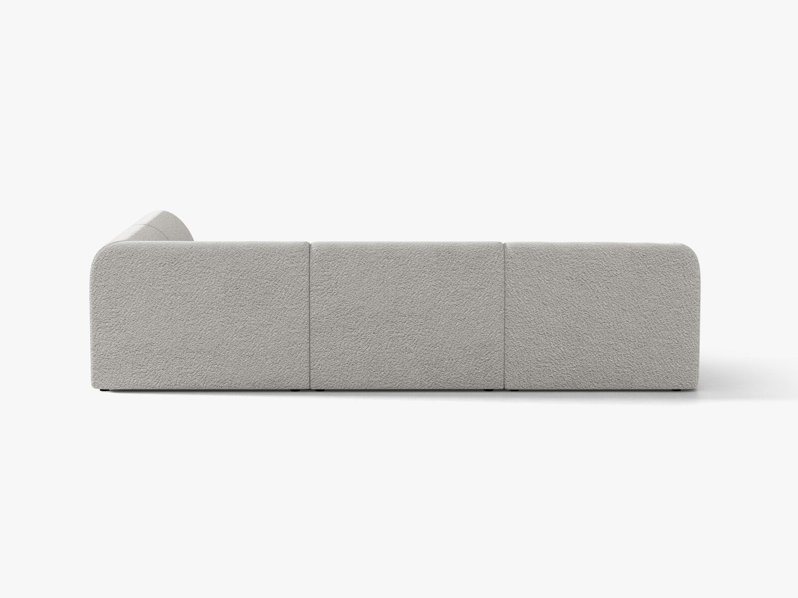Micadoni Ecksofa Miley 6-Sitzer Rechts Boucle Baloo Hellgrau
