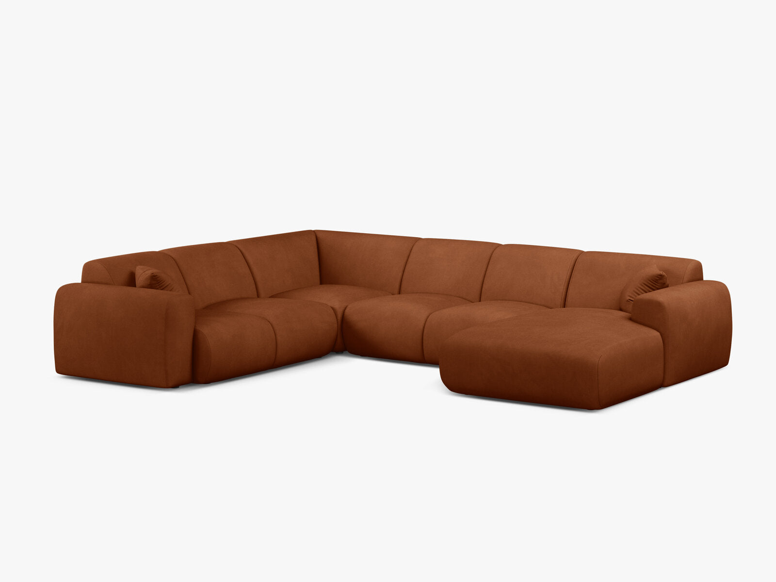 Micadoni Molino Panoramasofa 6-Sitzer Links Chenille Rebel Orange