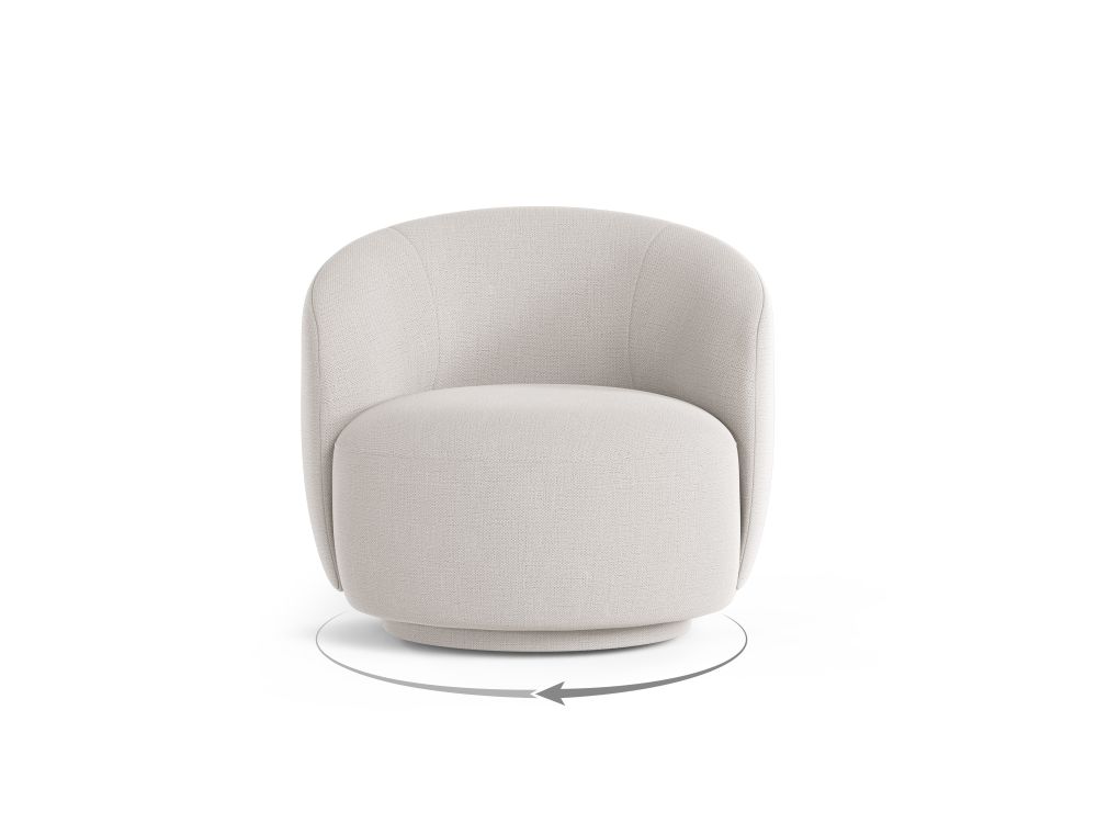Cosmopolitan Design Drehsessel Savona Strukturierter Stoff Moly Helles Beige