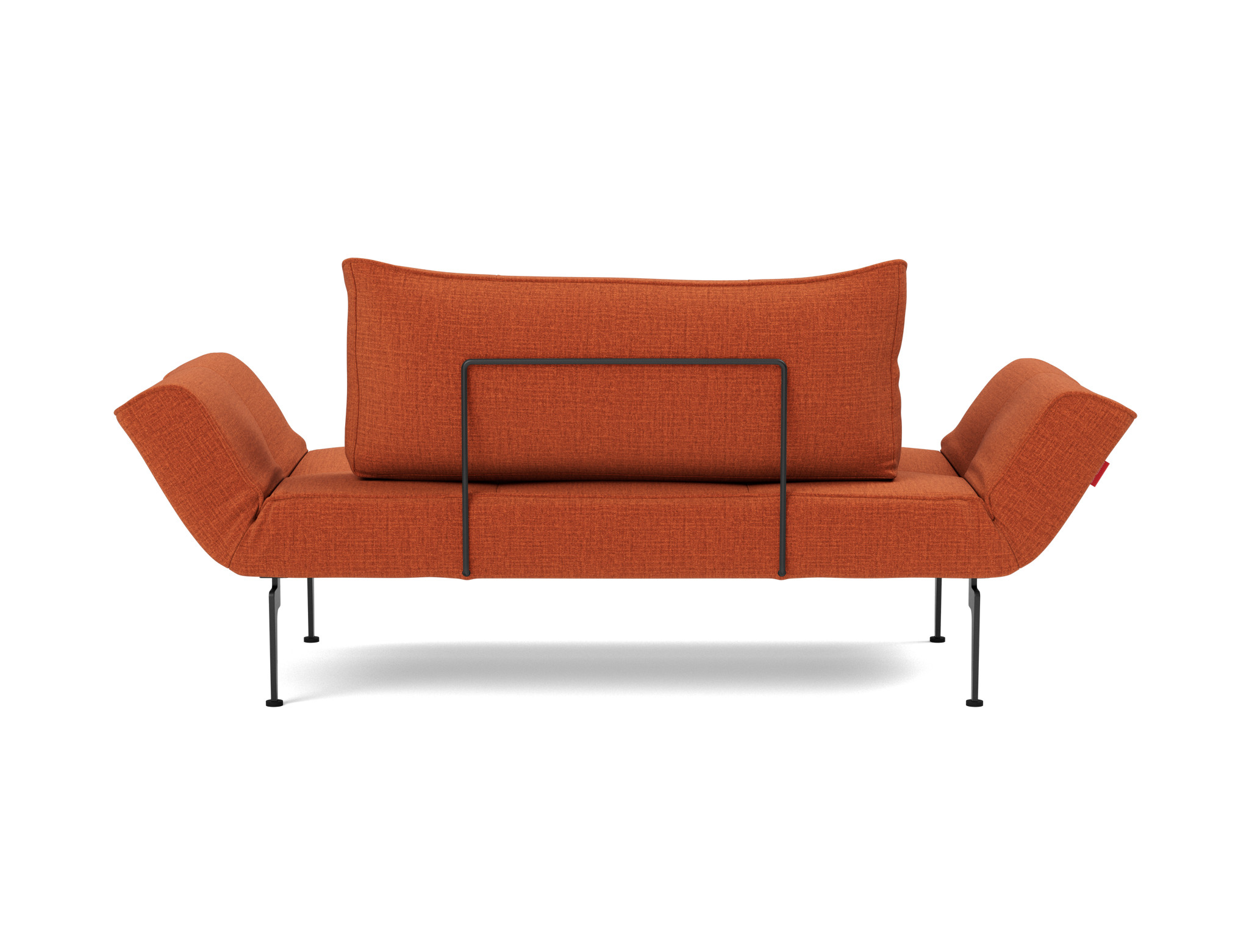 Tagesbett Zeal Chenille Esina 412-Rust-Orange Beine Laser schwarz