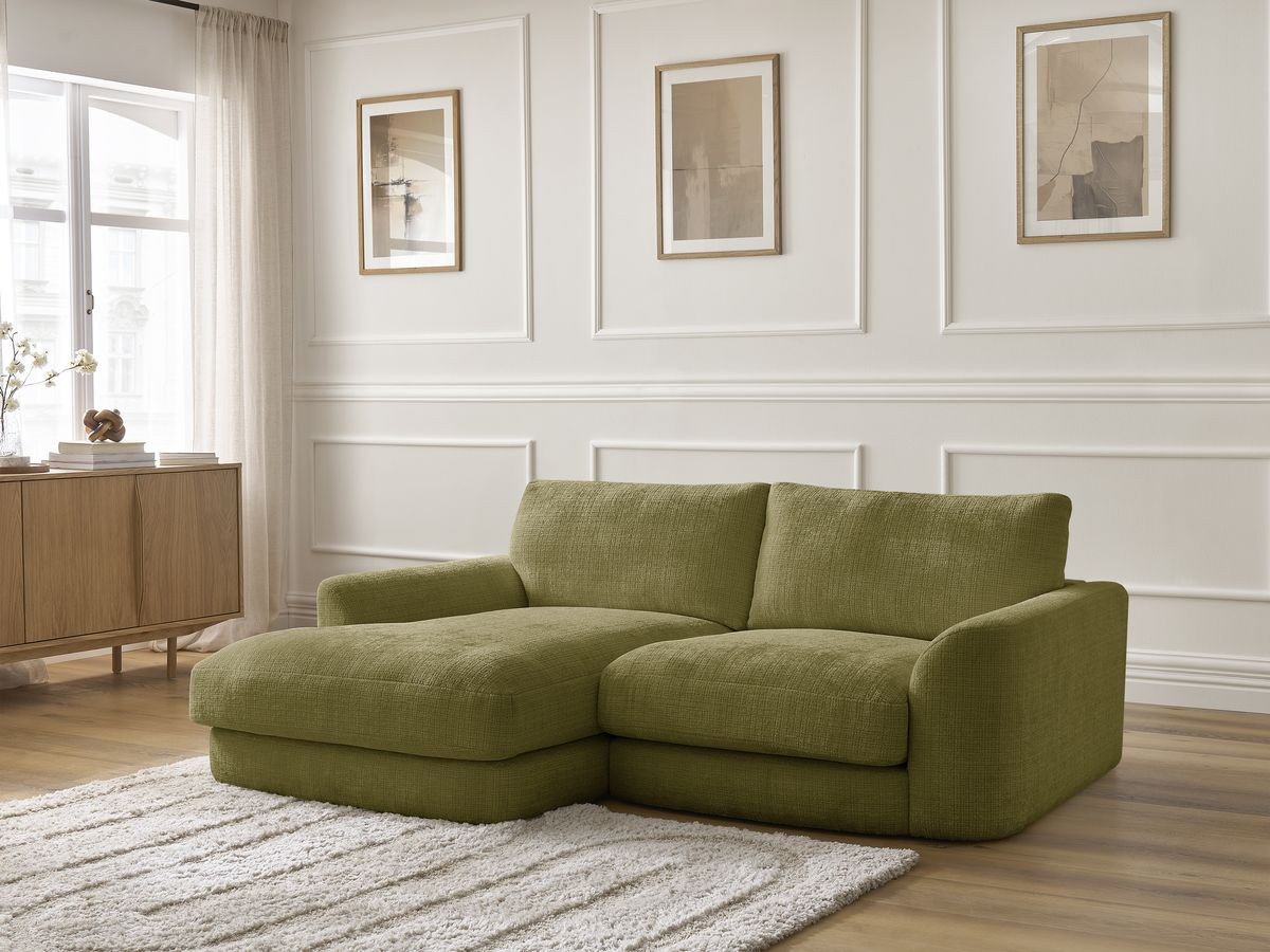 Bobochic Leonore Ecksofa Strukturstoff Grün Ecke links